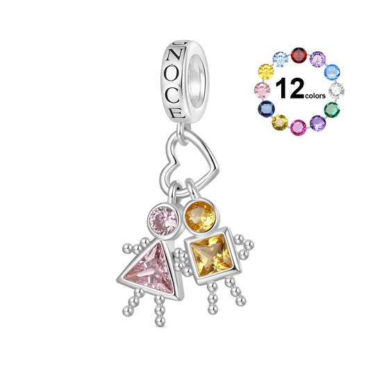 Gnoce Valentine's Day Love Characters Birthstone Pendant Dangle Charm_1