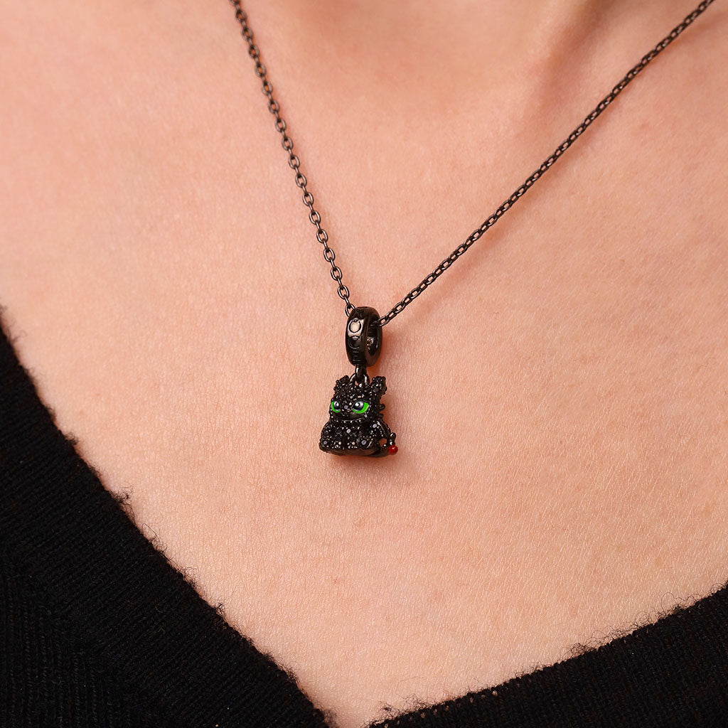 Gnoce Pave Diamond Toothless Pendant Dangle Charm_5