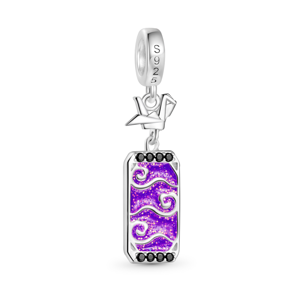Gnoce Thousand Paper Cranes Amulet '除厄' Ukiyo-e Pendant Dangle Charm_2