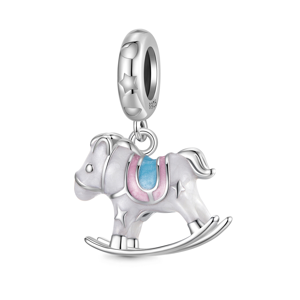 Gnoce Amusement Park Exquisite Wooden Horse Pendant Dangle Charm_1