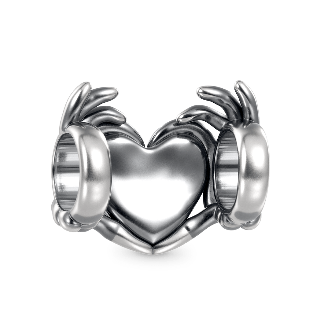 Gnoce Valentine's Skull Hand Heart Letter Charm_5