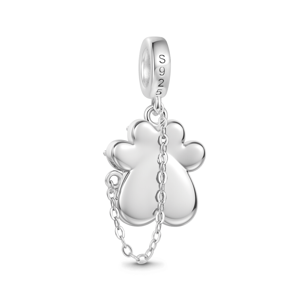 Gnoce Engravable Pet Paw Birthstone Pendant Dangle Charm_6