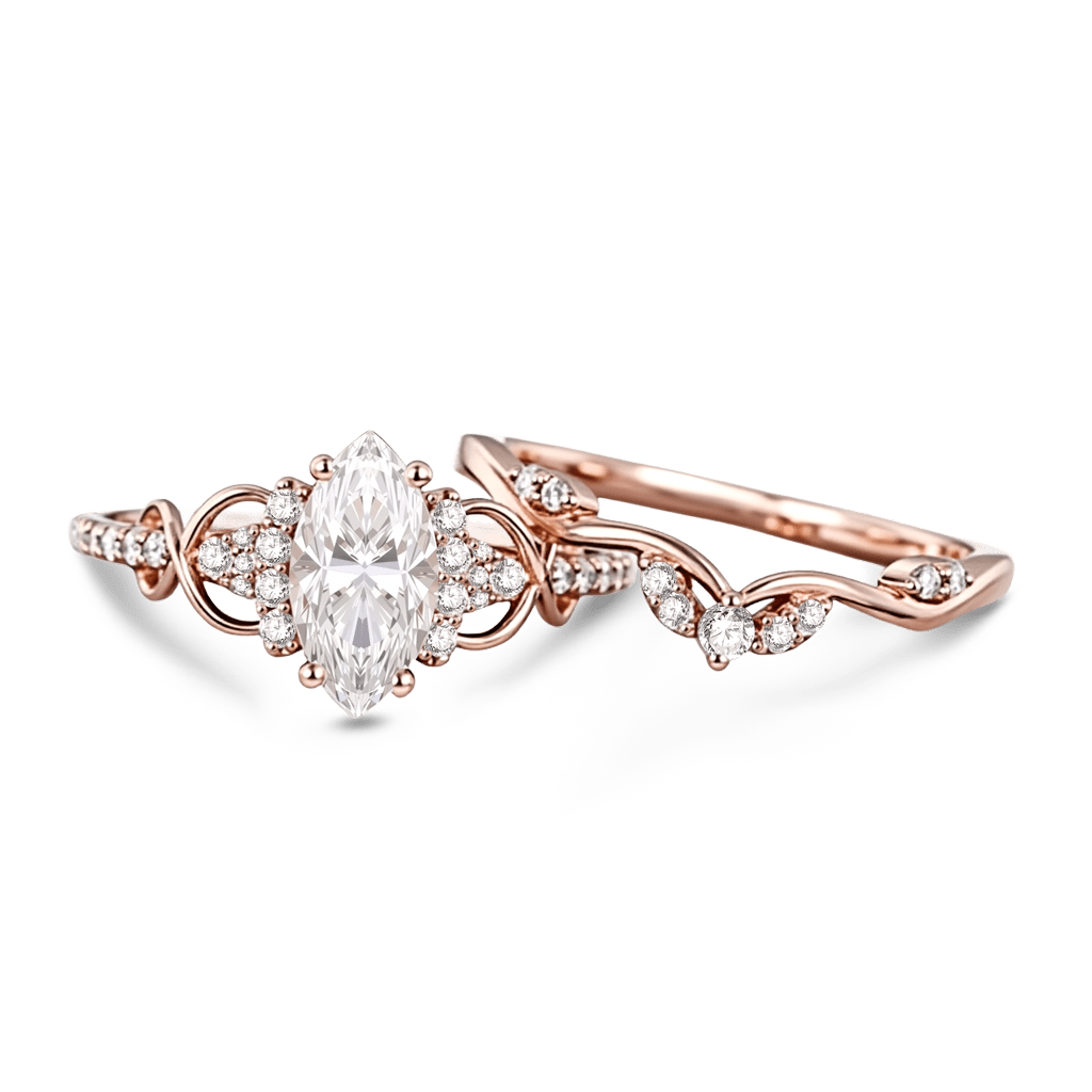 Gnoce Vintage Filigree Marquise-Cut Moissanite Ring_4