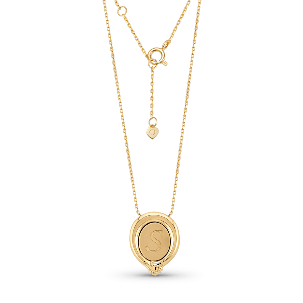 Gnoce Initial Wax Seal Locket Necklace_3