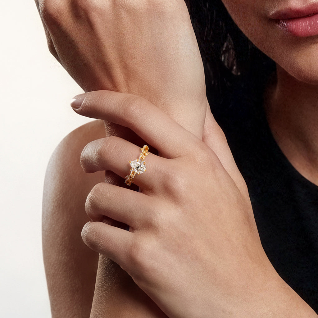 Gnoce Nature-Inspired Leaf & Vine Engagement Ring_2