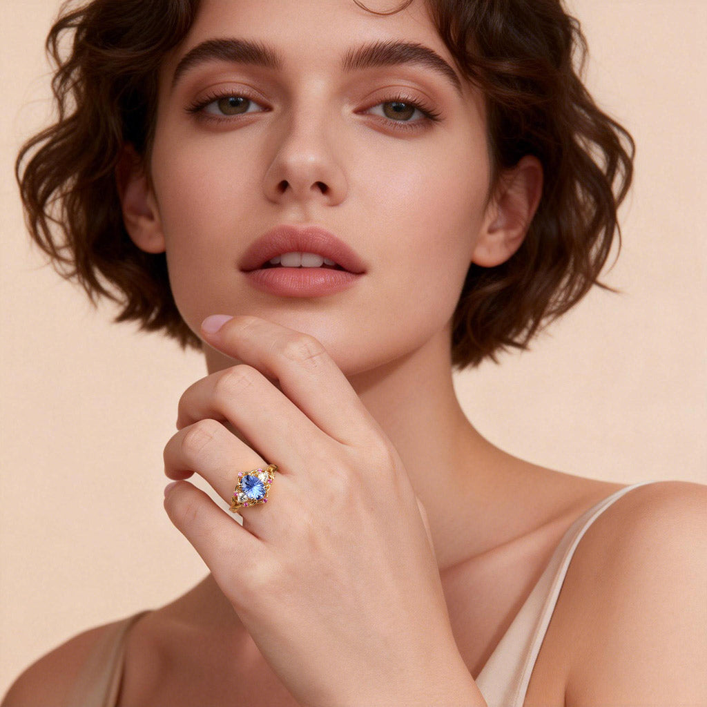 Gnoce Nature-Inspired Leaf & Floral Oval-Cut Engagement Ring_3