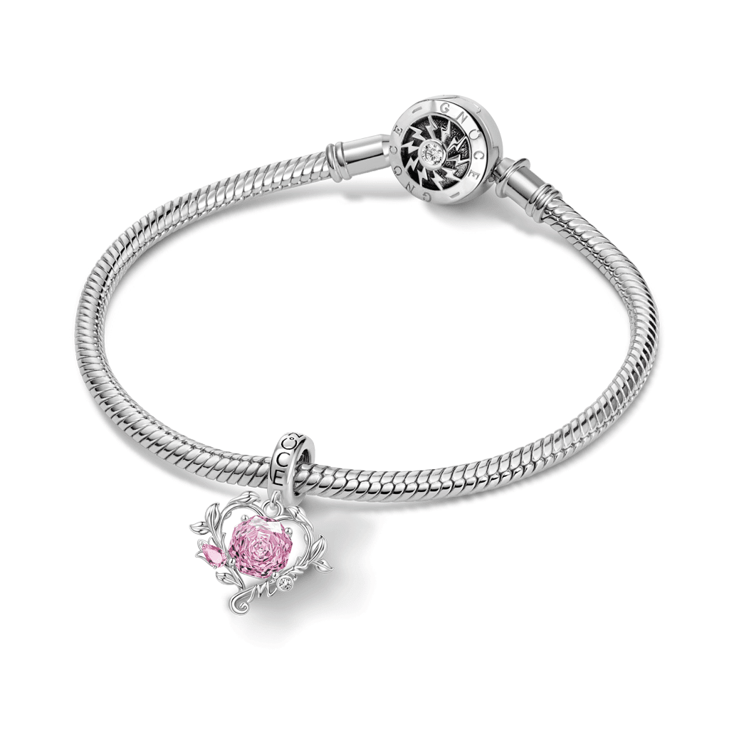 Gnoce Mother's Day Tulip Heart Birthstone Pendant Dangle Charm_3