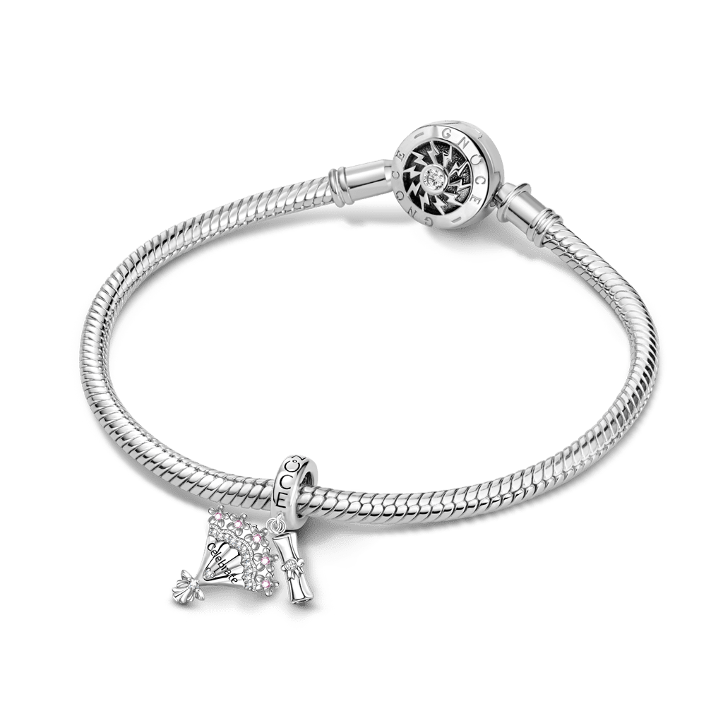 Gnoce Graduation Season Bouquet & Diploma Pendant Dangle Charm_3