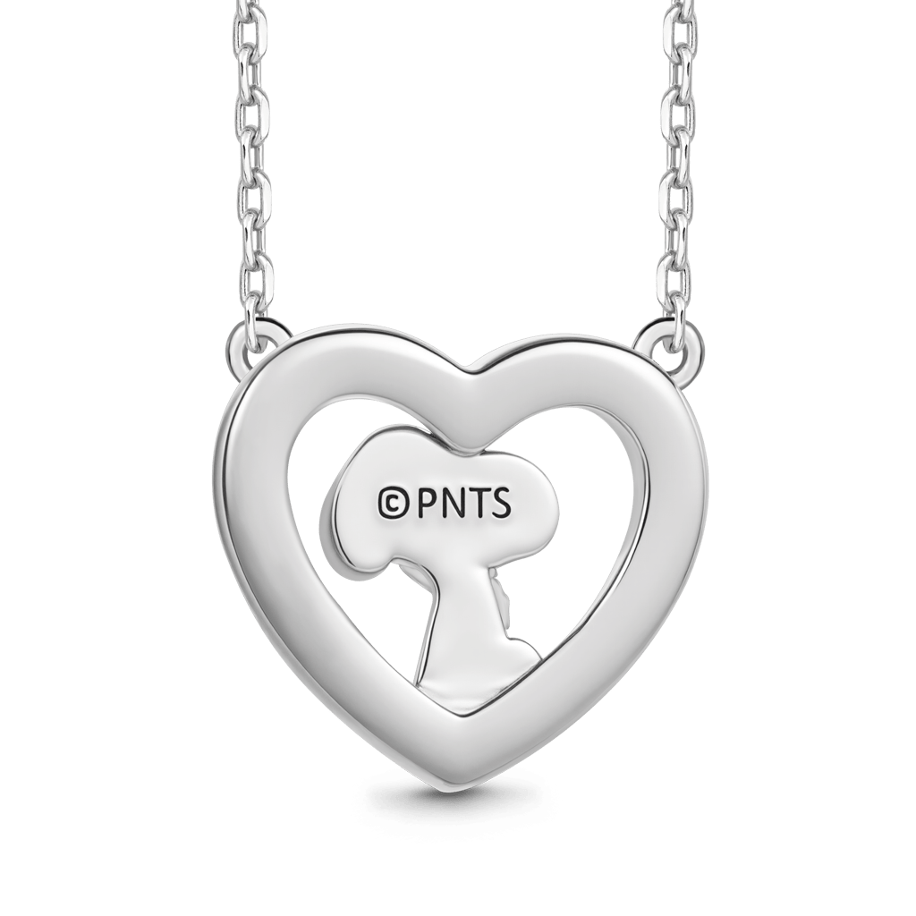 Gnoce Peanuts Snoopy Embrace Woodstock Heart Pendant Necklace_4