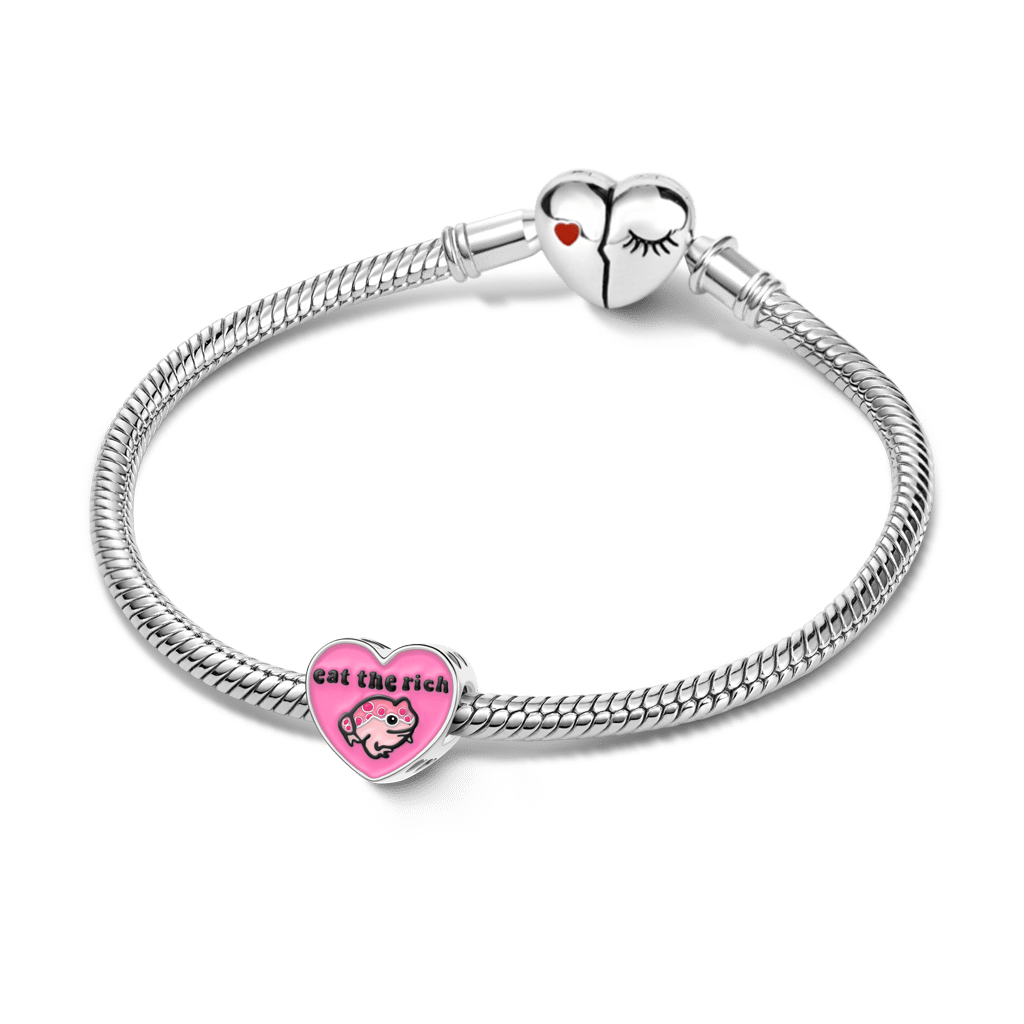 Gnoce “eat the rich” Frog Lucky Heart Charm_3