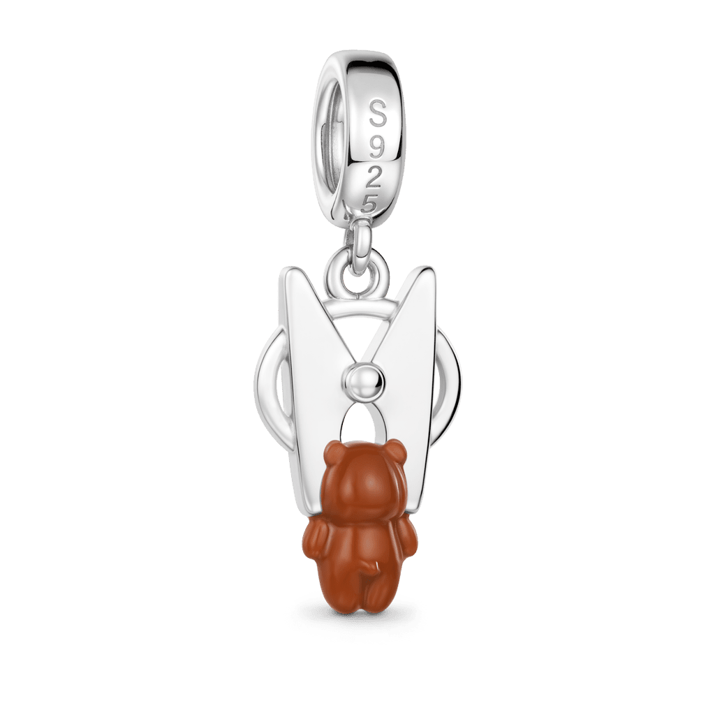 Gnoce Teddy Bear Clothespin Pendant Dangle Charm_5