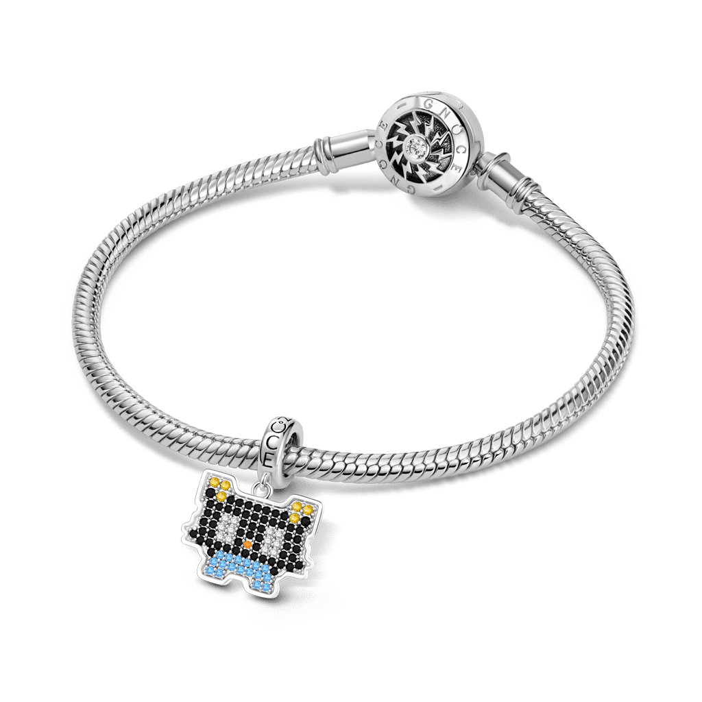 Gonce Pixel-Style Kitten Pendant Dangle Charm_3