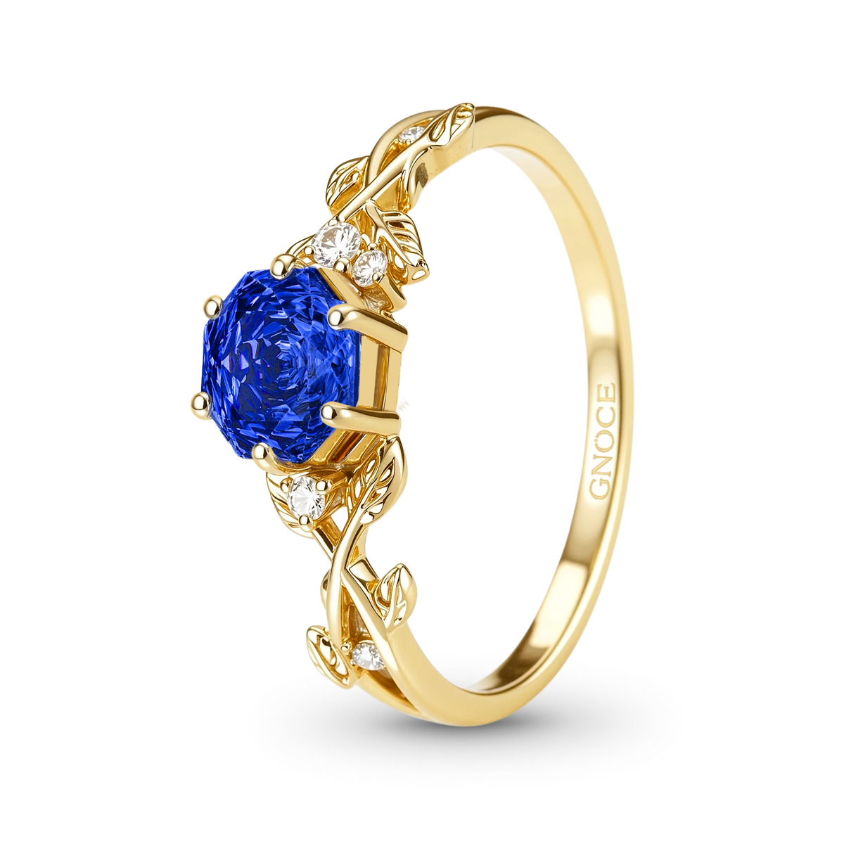 Gnoce Nature-Inspired Vine Hexagon-Cut Engagement Ring_4