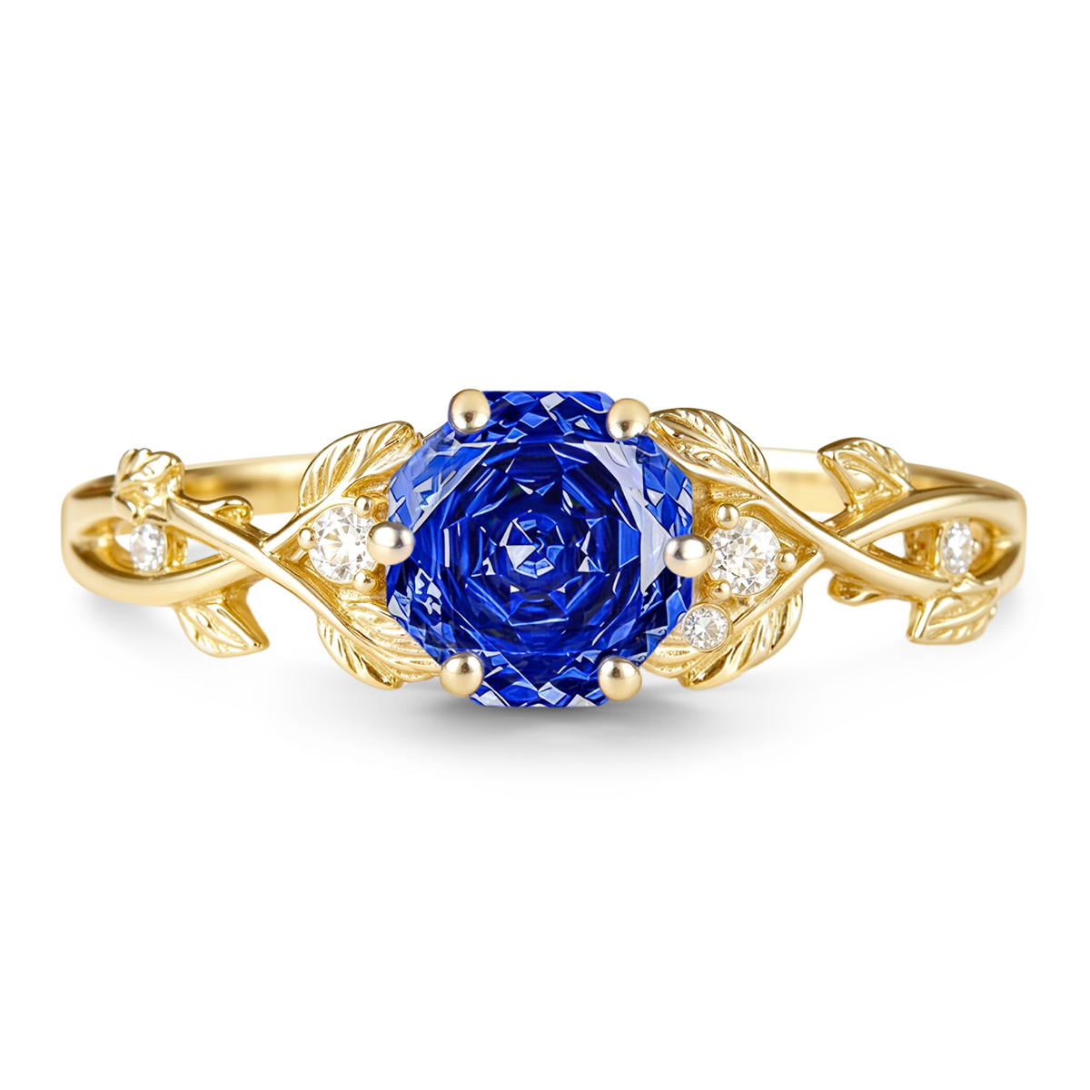 Gnoce Nature-Inspired Vine Hexagon-Cut Engagement Ring_1