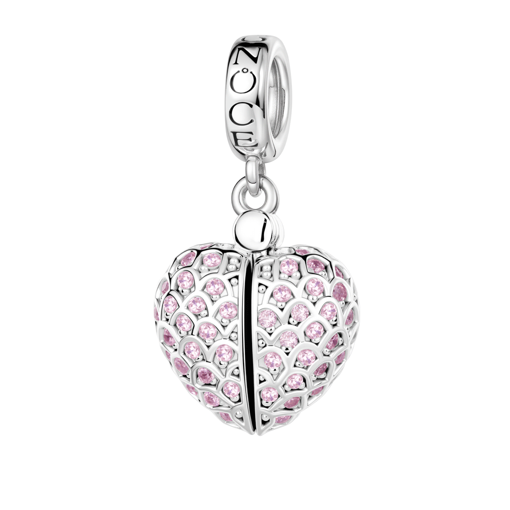 Gnoce Mom Angel Wings Heart Locket Pendant Dangle Charm_1