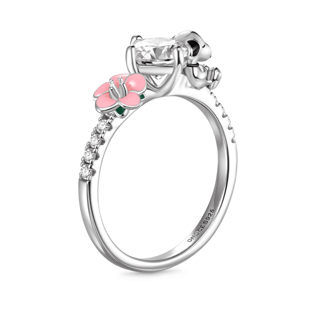 Gnoce Peanuts Snoopy Flower Round-Cut Ring_5