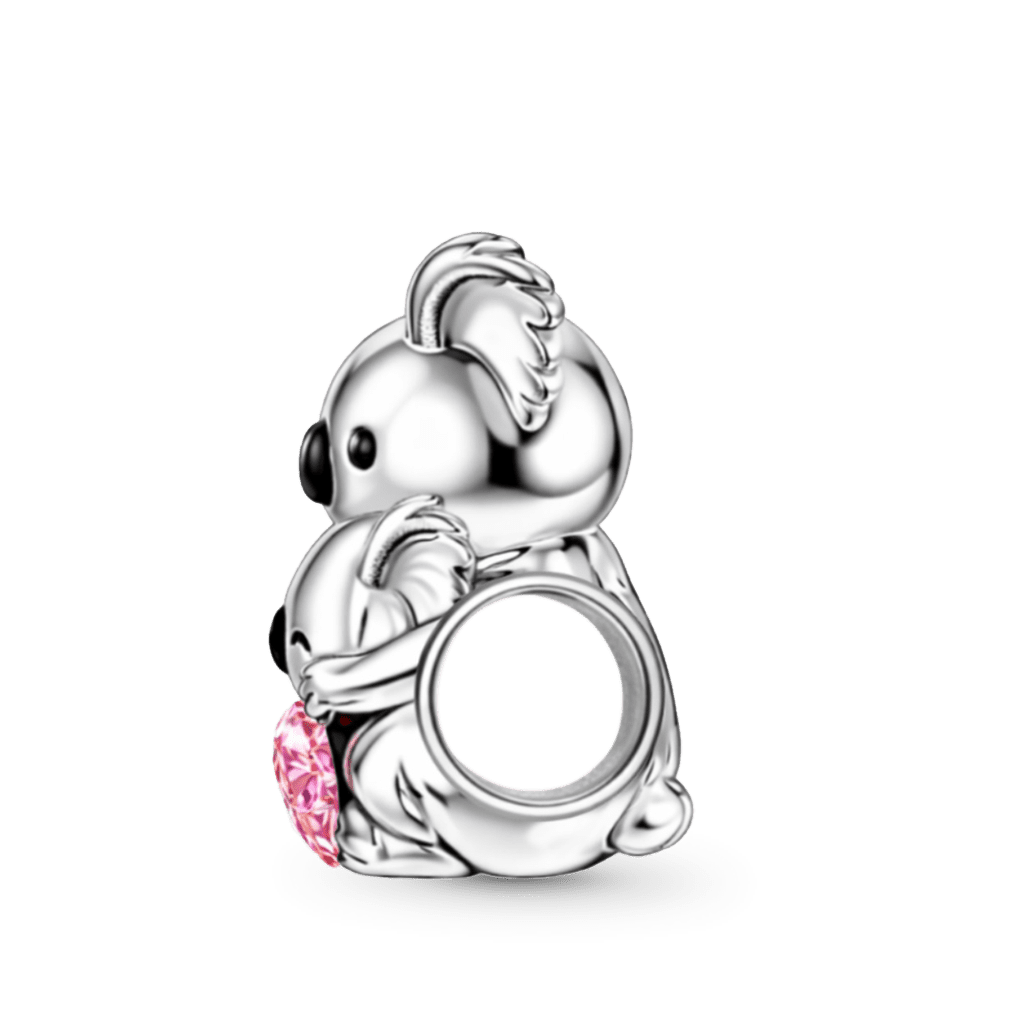 Gnoce Koala Embraces Baby Personalized Heart Birthstone Charm_6