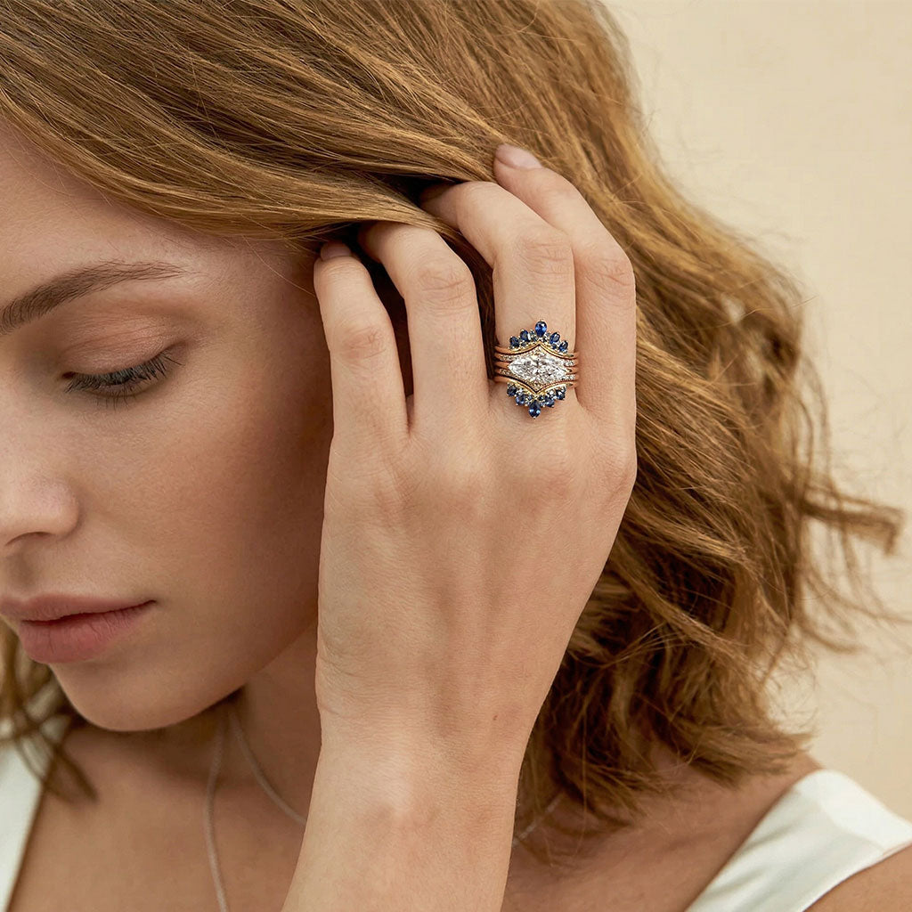 Gnoce Marquise-Cut Engagement Ring Set_3