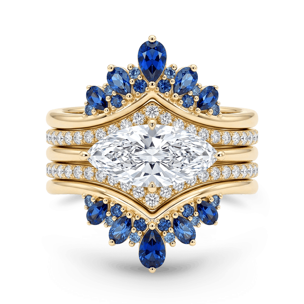 Gnoce Marquise-Cut Engagement Ring Set_1