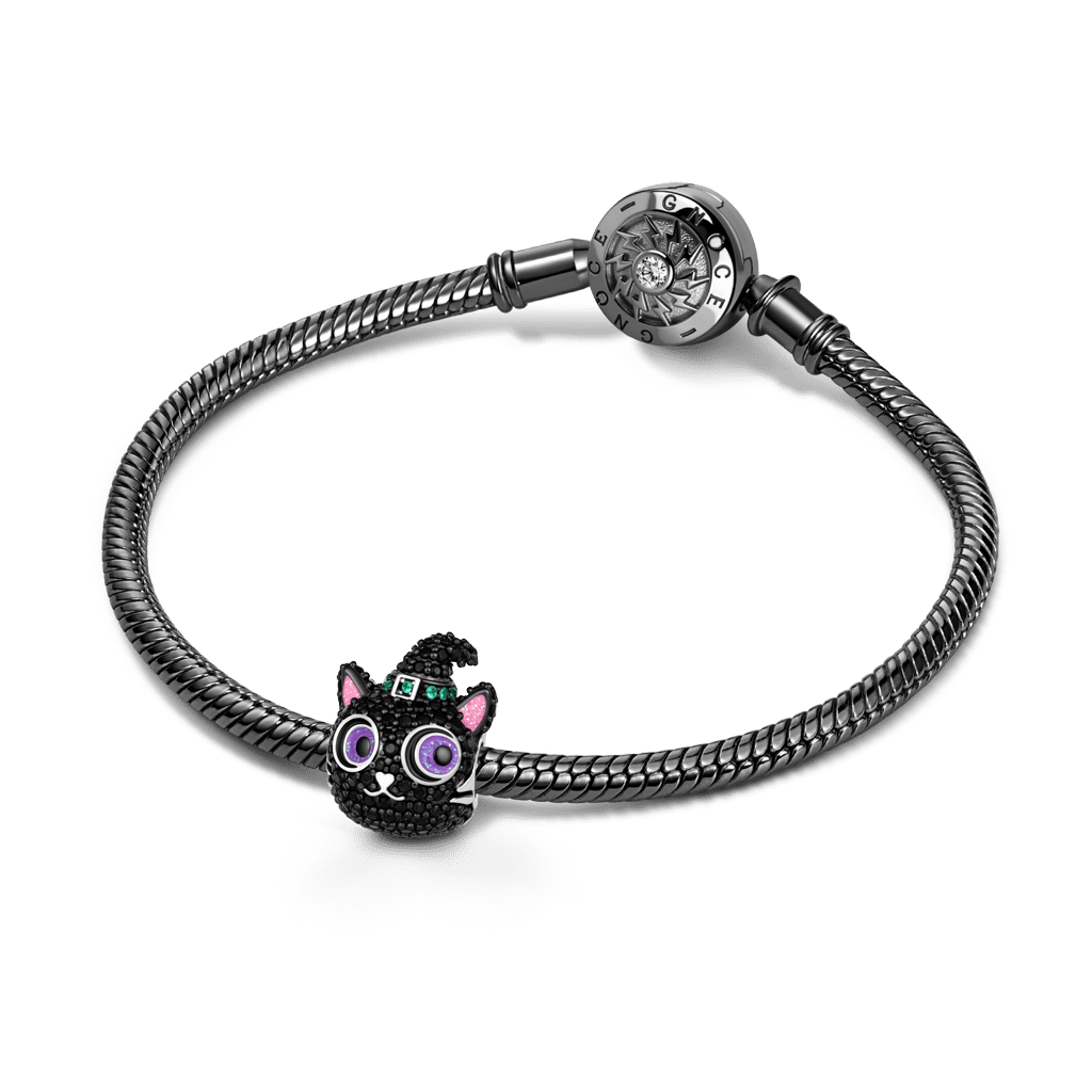Gnoce Black Cat Charm Platinum-plated Silver Blend_3
