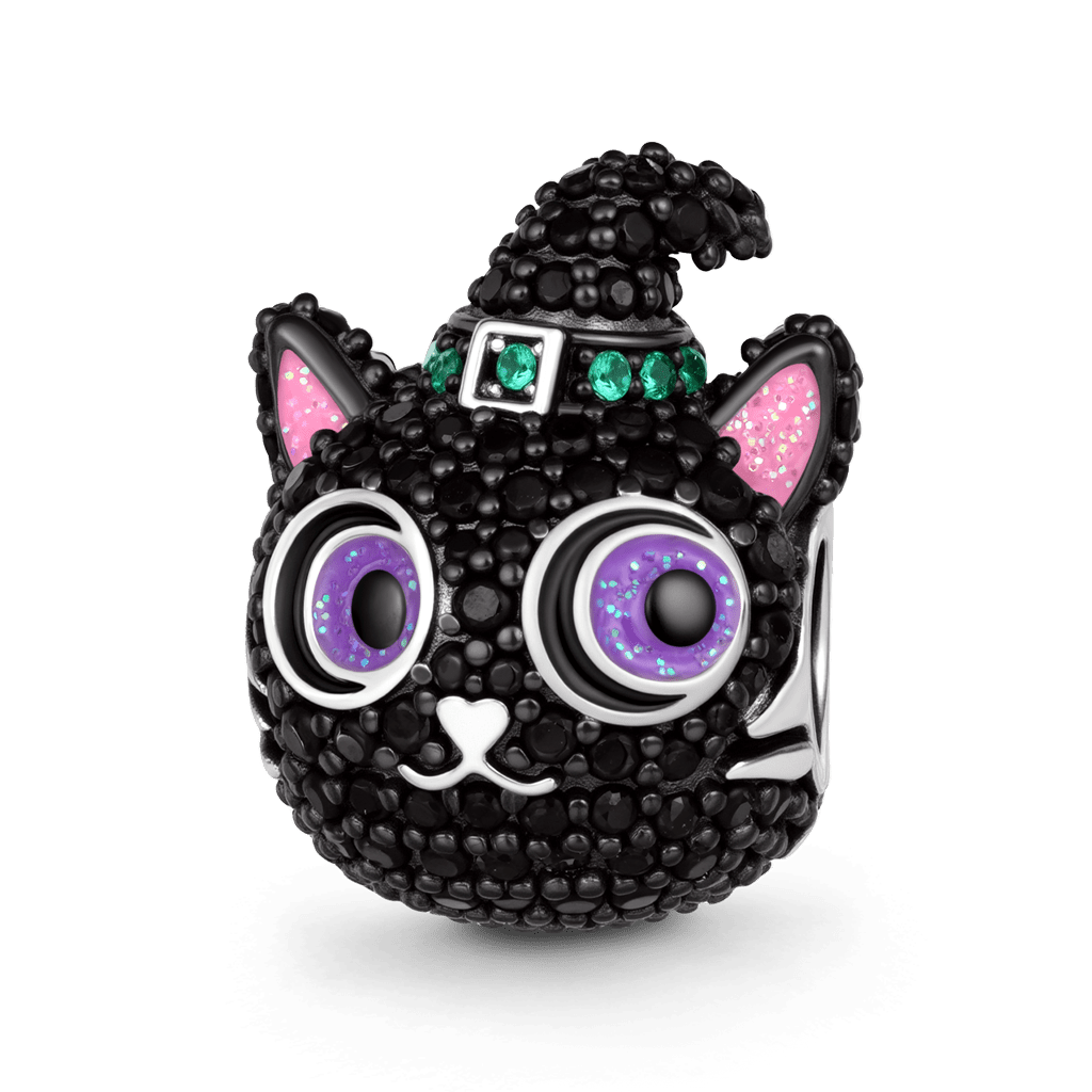 Gnoce Black Cat Charm Platinum-plated Silver Blend_1