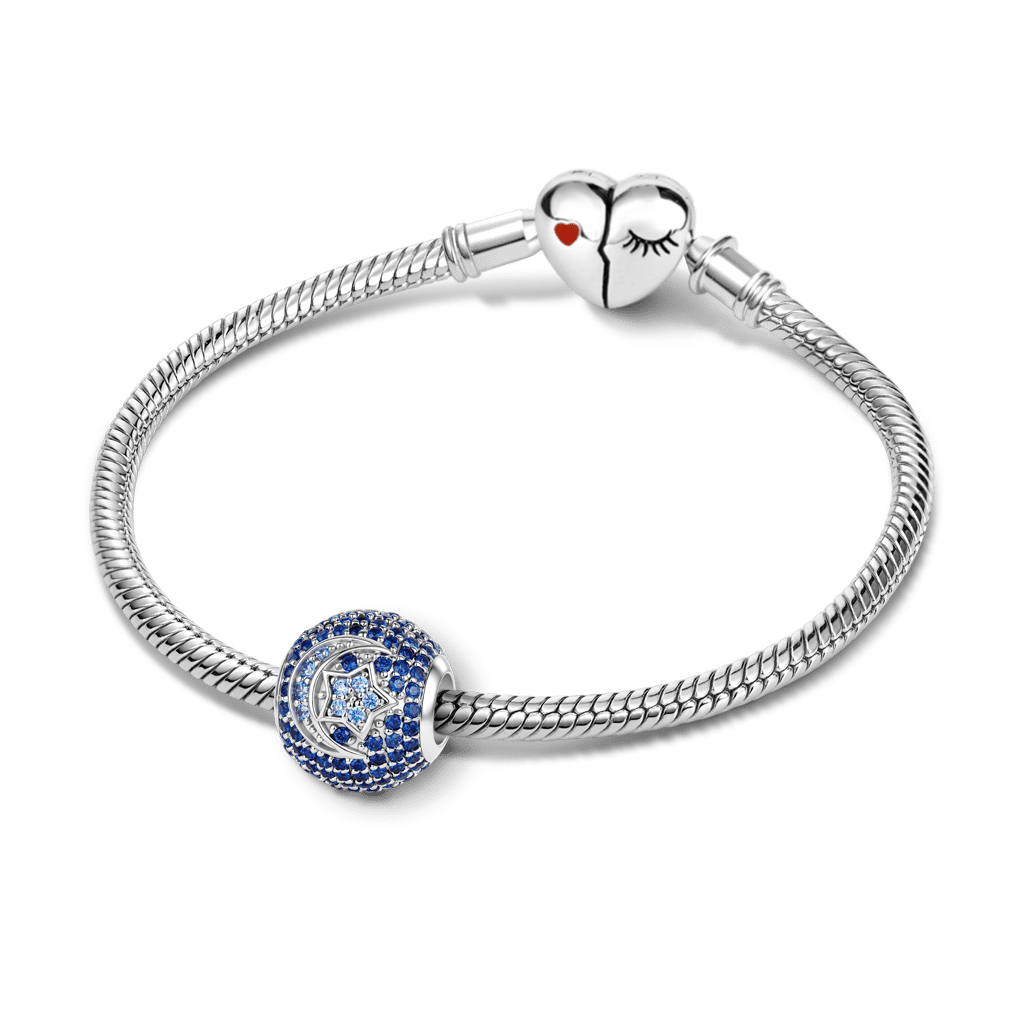 Gnoce Moon & Star Charm Platinum-plated Silver Blend_3