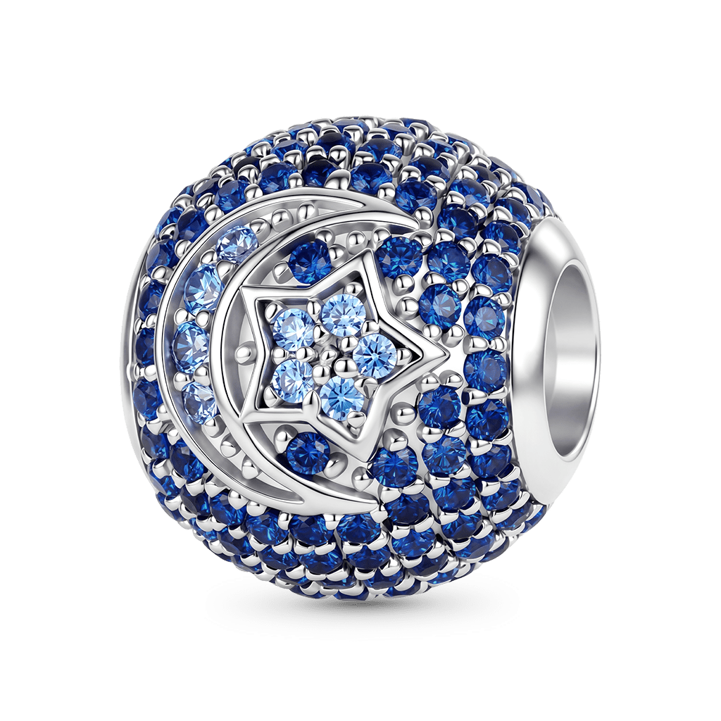 Gnoce Moon & Star Charm Platinum-plated Silver Blend_1