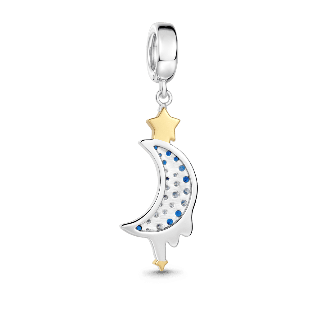 Gnoce Moon & Star Charm Platinum-plated Silver Blend_5