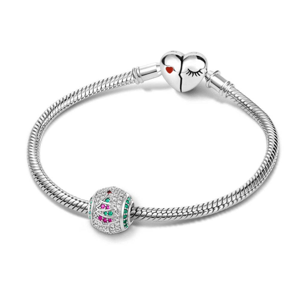 Gnoce Christmas Tree Charm Platinum-plated Silver Blend_3