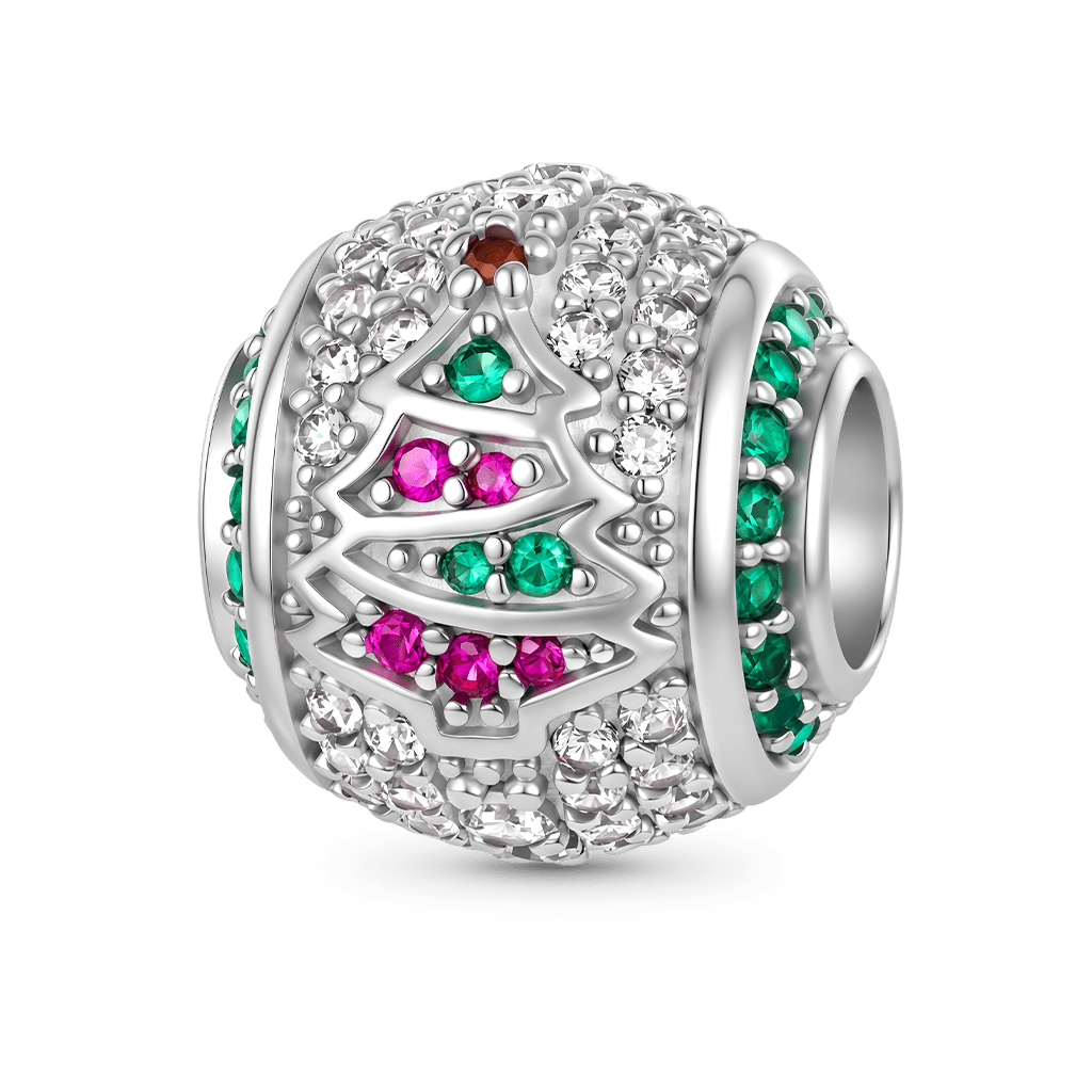 Gnoce Christmas Tree Charm Platinum-plated Silver Blend_1