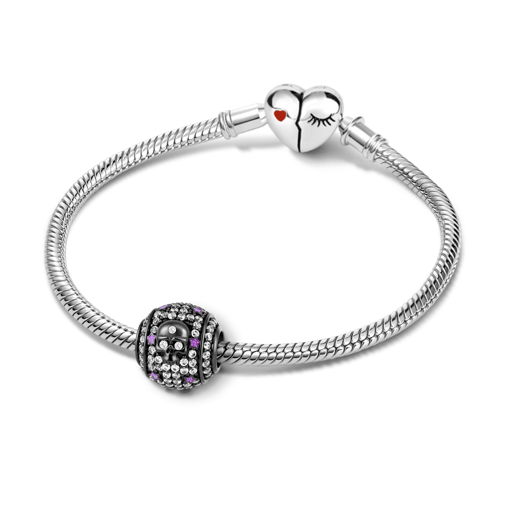 Gnoce Star Skull Charm Platinum-plated Silver Blend_3