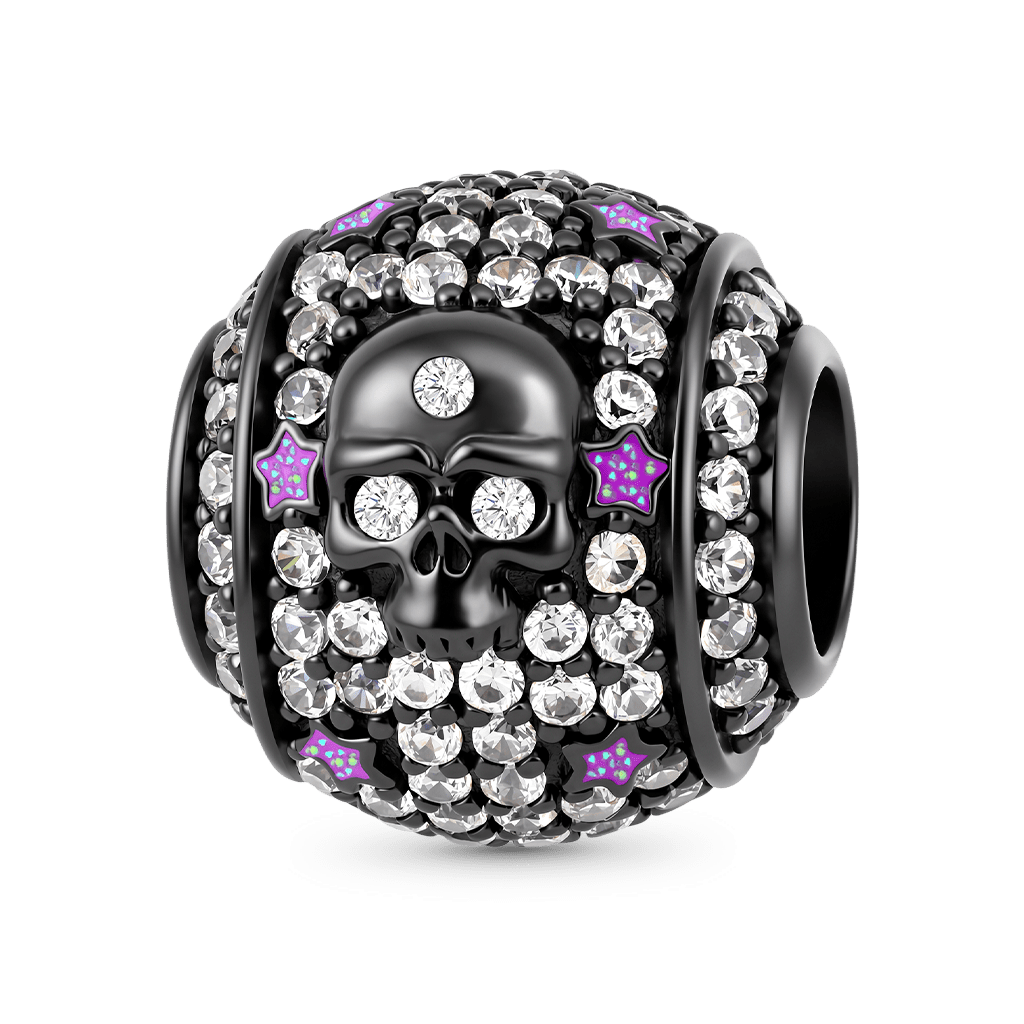 Gnoce Star Skull Charm Platinum-plated Silver Blend_1