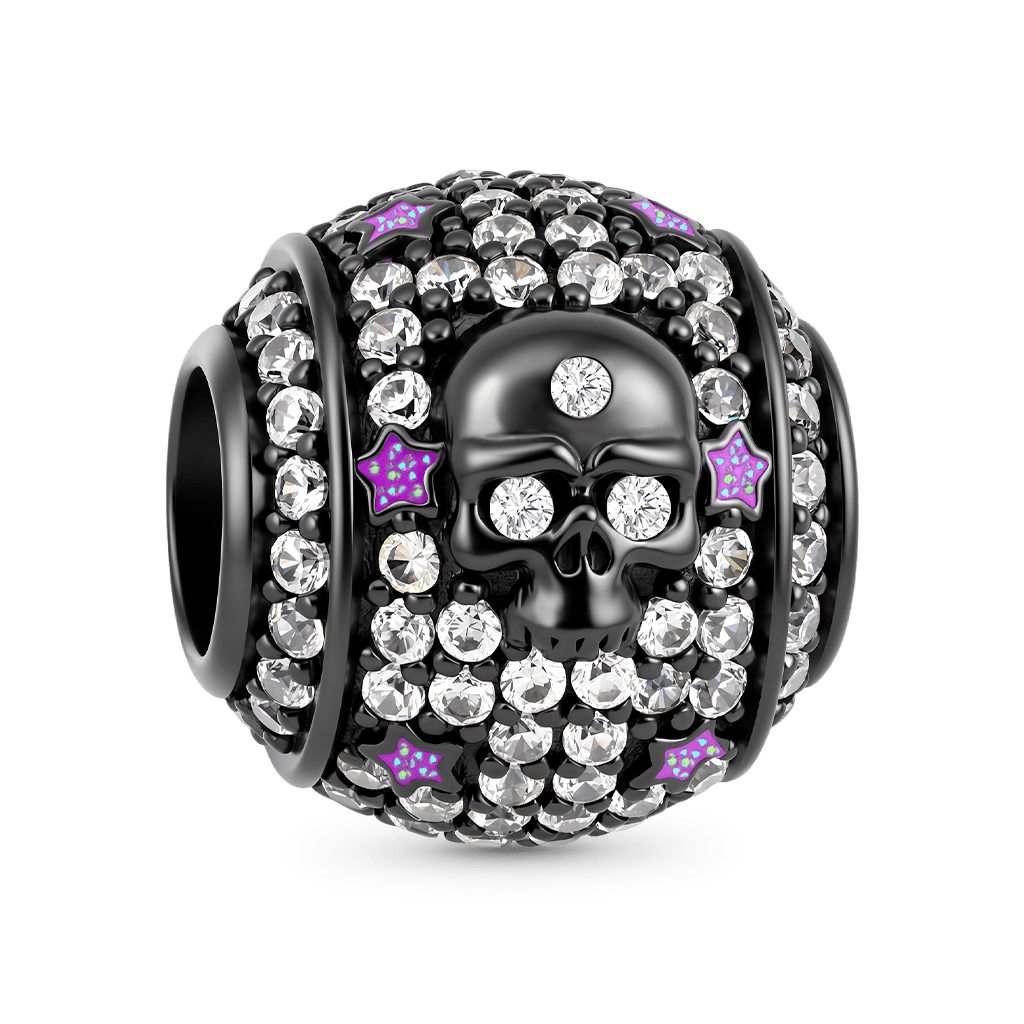 Gnoce Star Skull Charm Platinum-plated Silver Blend_5