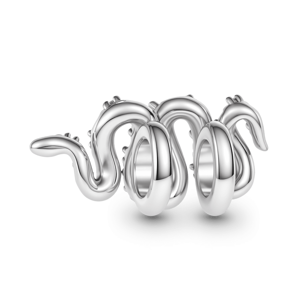 Gnoce Sea Snake Charm Platinum-plated Silver Blend_5