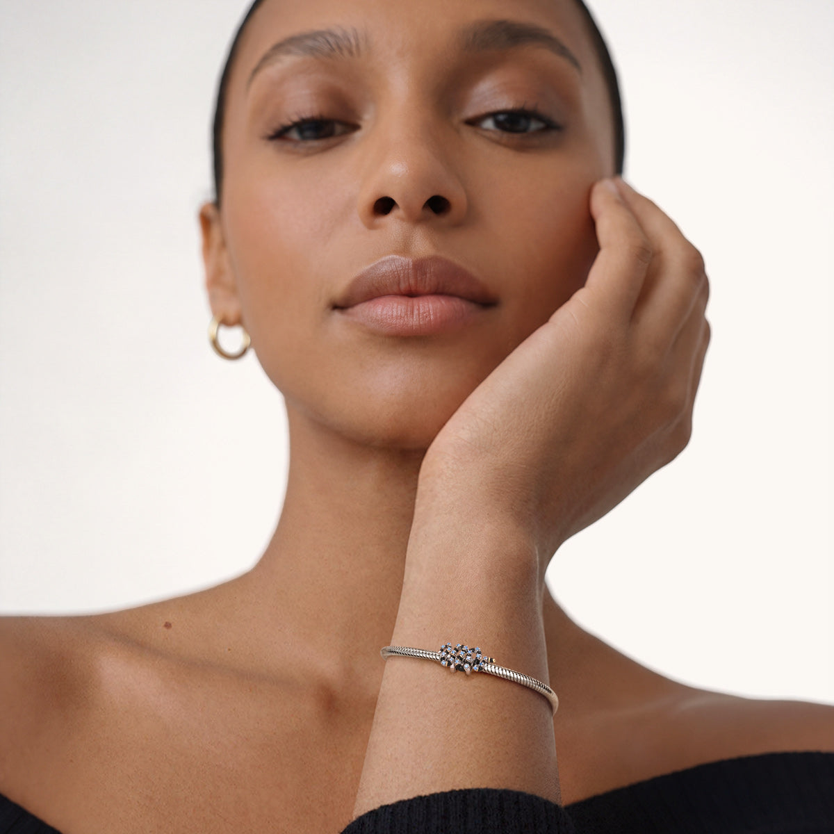 Gnoce Sea Snake Charm Platinum-plated Silver Blend_4