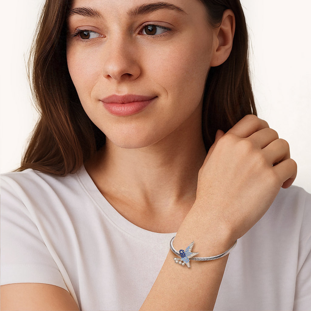 Gnoce Hummingbird Charm Platinum-plated Silver Blend_4