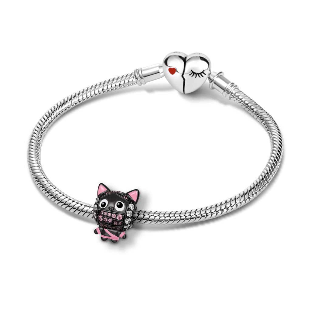 Gnoce Cute Cat Mummy Charms Platinum-plated Silver Blend_4