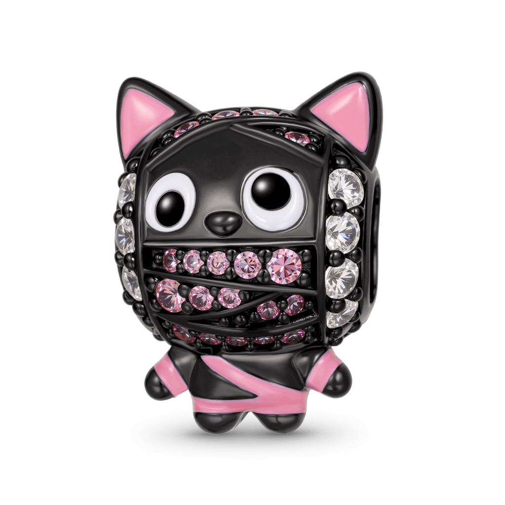 Gnoce Cute Cat Mummy Charms Platinum-plated Silver Blend_1