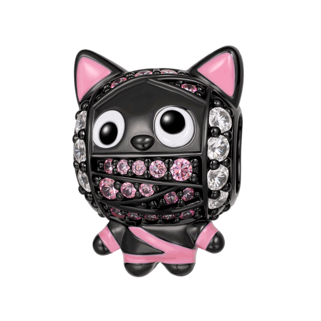 Gnoce Cute Cat Mummy Charms Platinum-plated Silver Blend_2