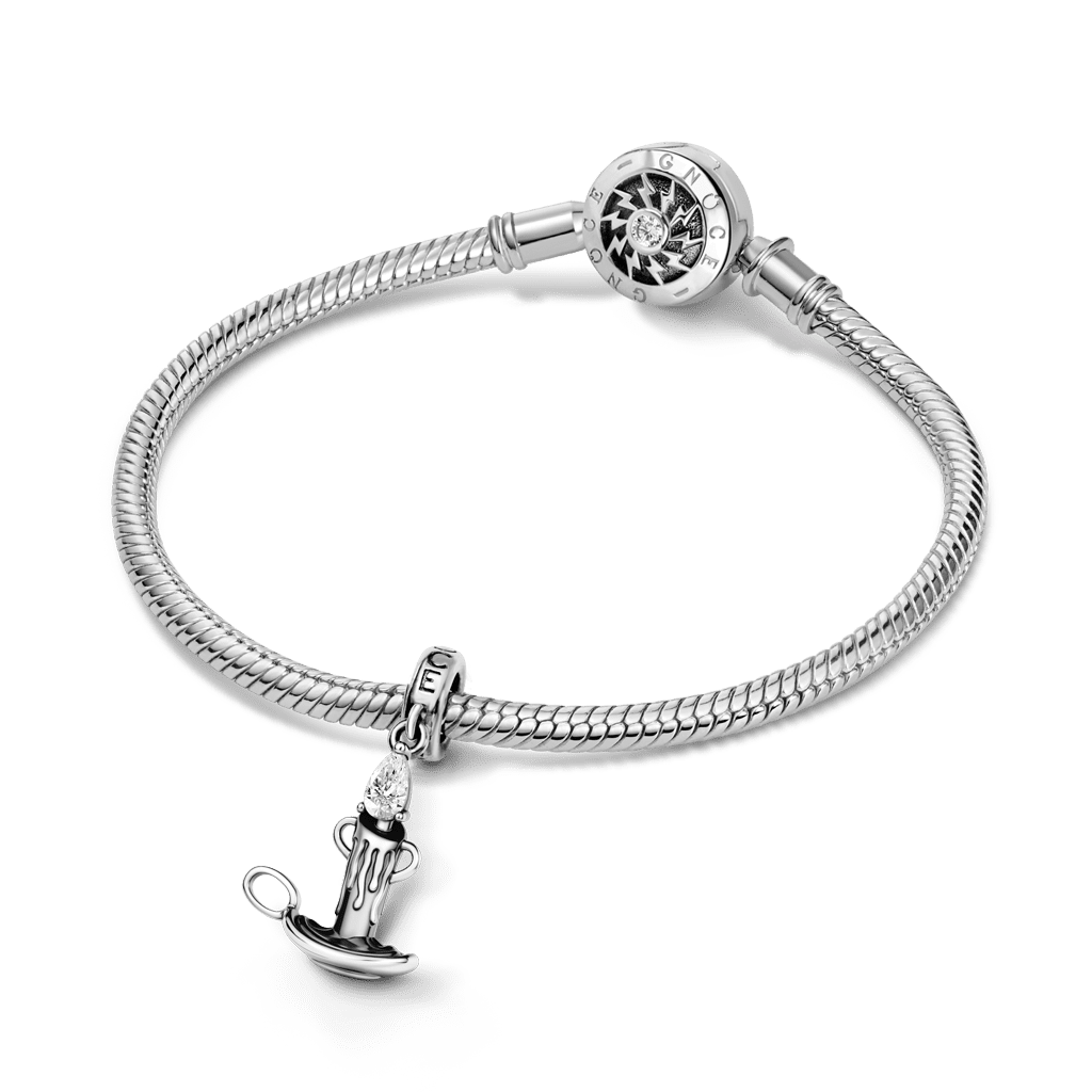 Gnoce Candle Birthstone Charm Platinum-plated Silver Blend_3