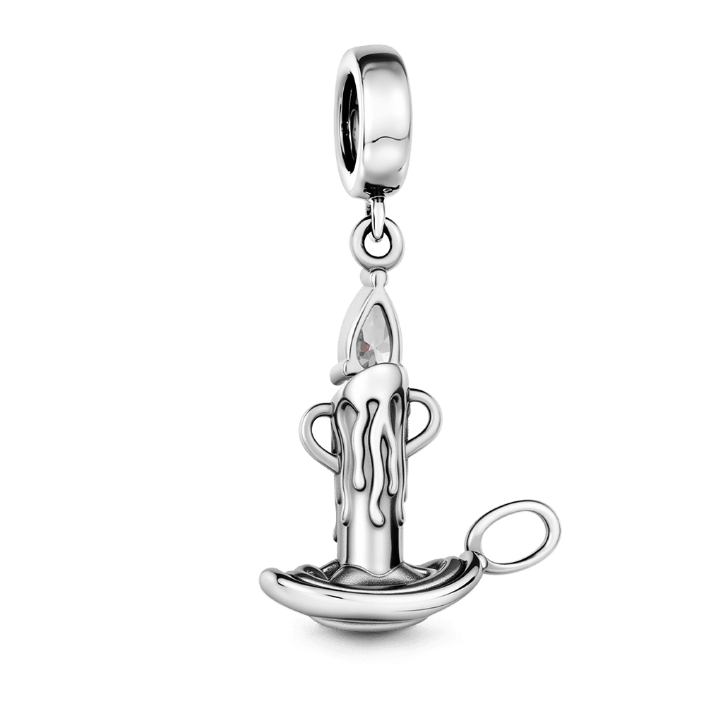 Gnoce Candle Birthstone Charm Platinum-plated Silver Blend_5