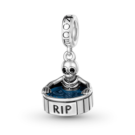 Gnoce Skeleton In A Bath Charm Platinum-plated Silver Blend_1