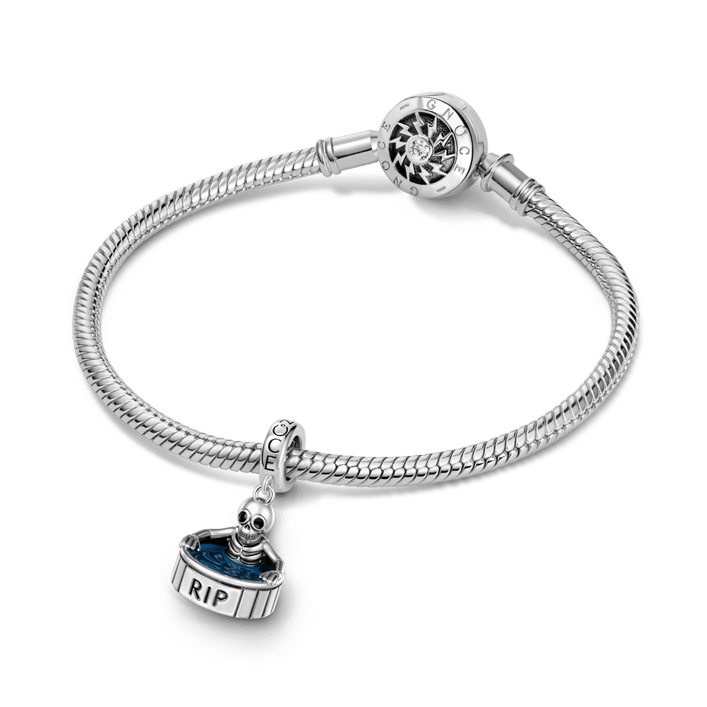 Gnoce Skeleton In A Bath Charm Platinum-plated Silver Blend_4