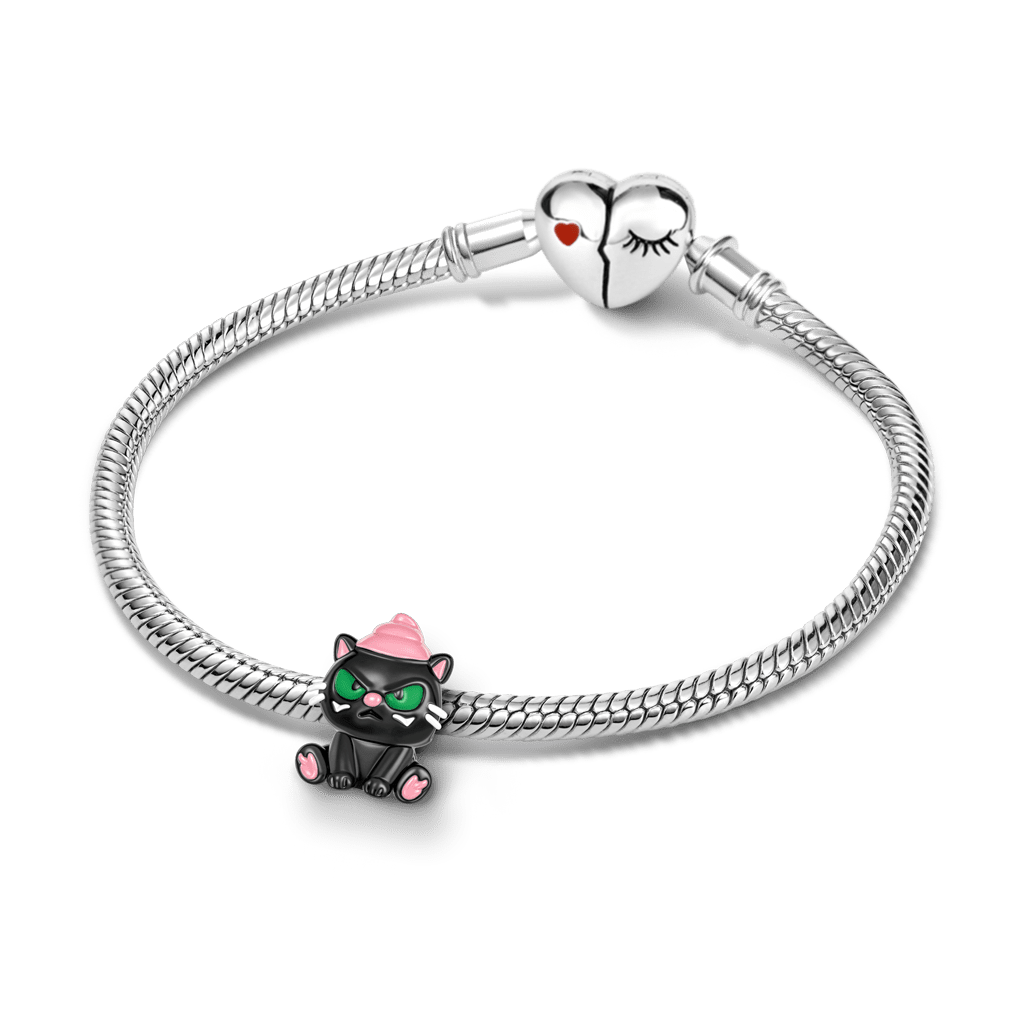 Gnoce Black Cat Charm Platinum-plated Silver Blend_4