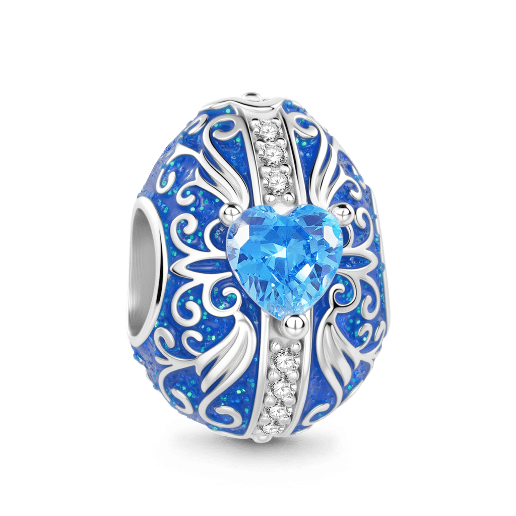 Gnoce Easter Egg Charm Platinum-plated Silver Blend_1