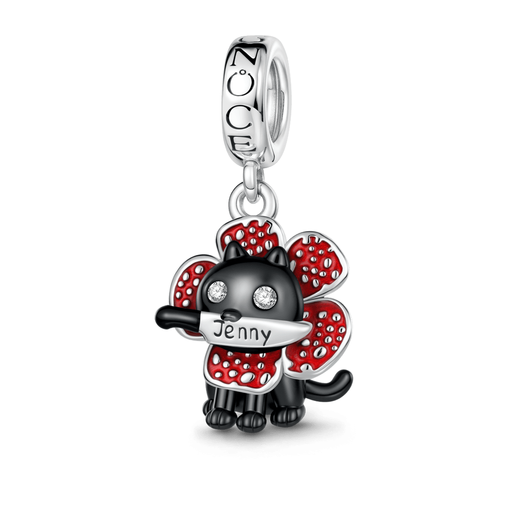 Gnoce Cannibal Flower Black Cat Charm Platinum-plated Silver Blend_1
