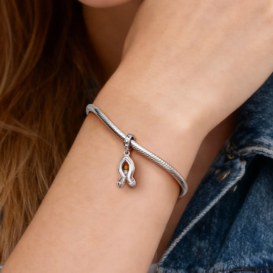 Gnoce Holding Fire In Both Hands Charm Platinum-plated Silver Blend_3