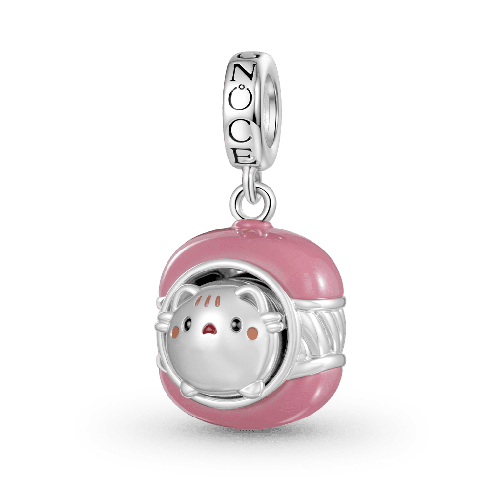 Gnoce Detachable Cat Macaron Charm Platinum-plated Silver Blend_2