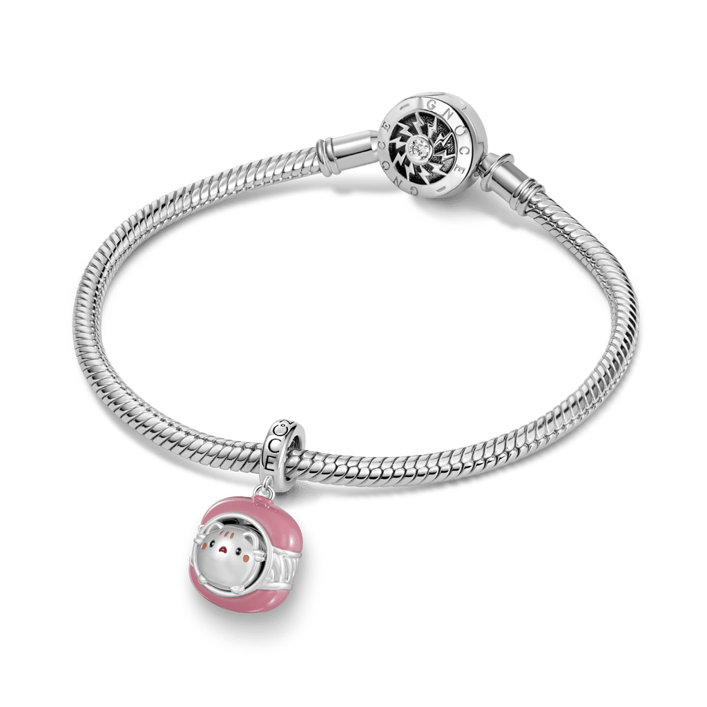 Gnoce Detachable Cat Macaron Charm Platinum-plated Silver Blend_4
