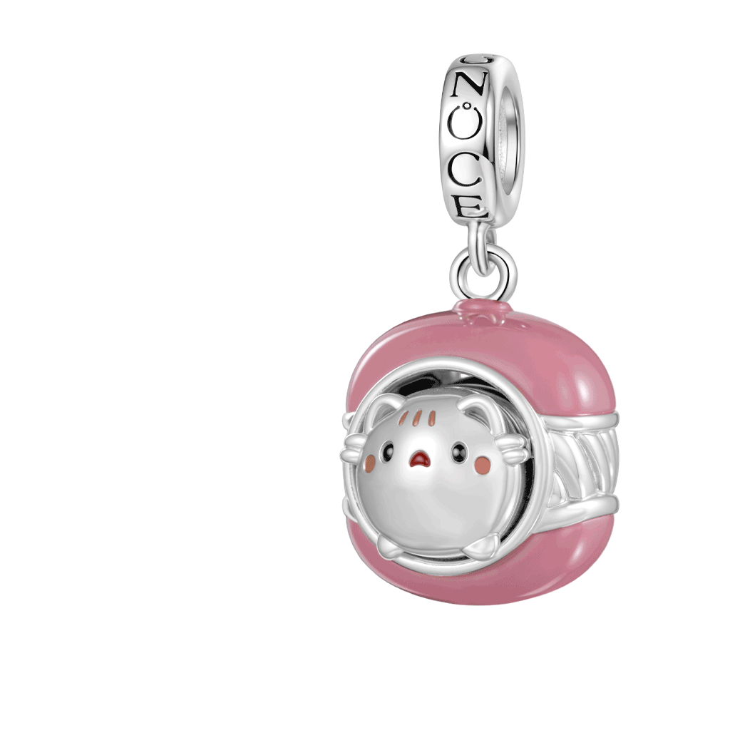 Gnoce Detachable Cat Macaron Charm Platinum-plated Silver Blend_1